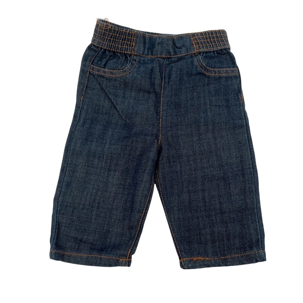 7 For All Mankind Straight Leg Elastic Waist Denim Jeans Size 0-3 Months